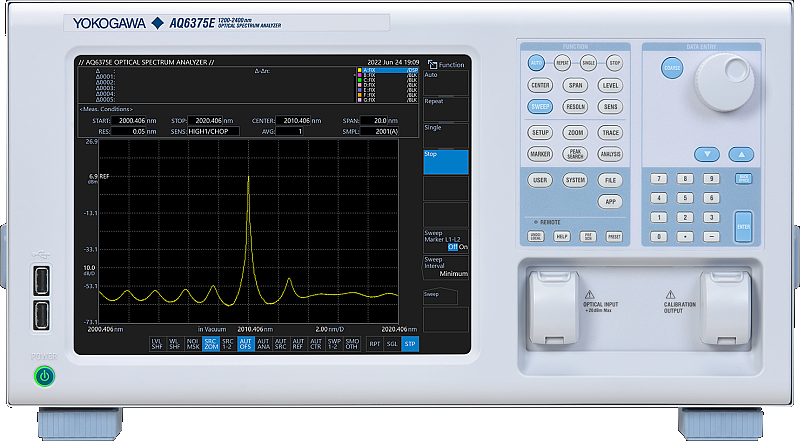 AQ6375E Long Wavelength Optical Spectrum Analyzer 1200 to 2400 nm and 1000 to 2500 nm