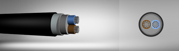 0.6/1 kV PVC izoleli, yuvarlak çelik tel zırhlı, çok damarlı, alüminyum iletkenli kablolar