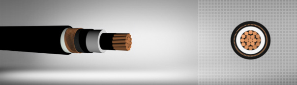 3.6/6 kV XLPE izoleli, tek damarlı, boylamasına su geçirmez, bakır iletkenli kablolar