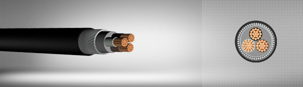 0.6/1 kV XLPE izoleli, yuvarlak çelik tel zırhlı, çok damarlı, bakır iletkenli kablolar