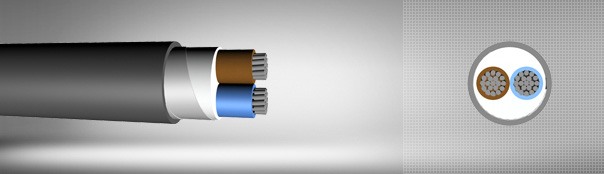 0.6/1 kV PVC izoleli, çift kat çelik bant zırhlı çok damarlı, alüminyum iletkenli kablolar